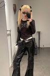 Walter van Beirendonck hand grid top AW22-23 8033 black